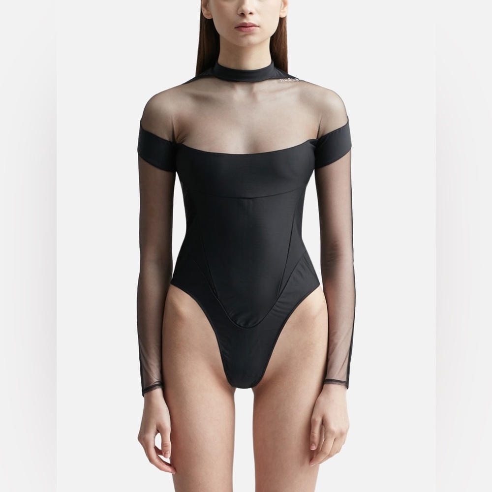 MUGLER - Illusion Neckline Bodysuit